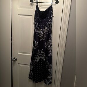 Navy Floral Slip Dress - Elegant Summer Dress